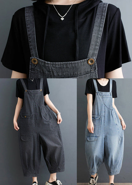 Oversized Denim Summer Jumpsuits Casual Blue FashionChic