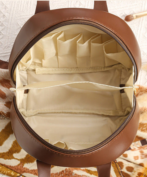 Durable Tote Faux Brown Handbag Solid Casual Leather FashionChic