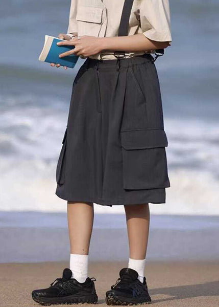 Casual Coffee Patchwork High Waist Mens Crop Pants Summer YT016 Men-Silk-MENCP240721