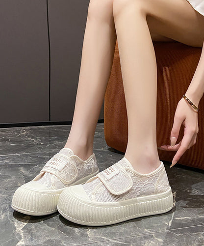 Splicing Flats Casual Mesh Comfy Beige Breathable FashionChic