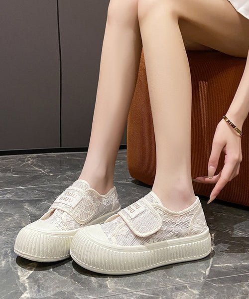 Splicing Flats Casual Mesh Comfy Beige Breathable FashionChic