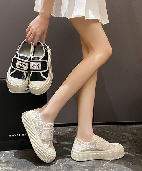 Splicing Flats Casual Mesh Comfy Beige Breathable FashionChic