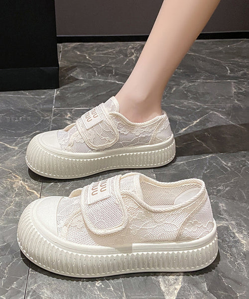Splicing Flats Casual Mesh Comfy Beige Breathable FashionChic