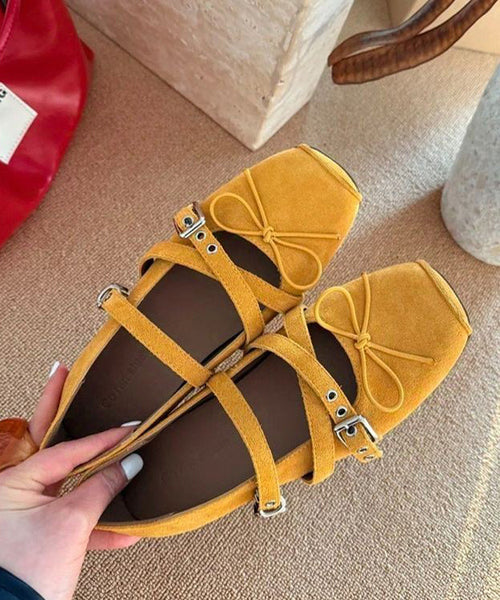 Suede Strap Splicing Cross Comfy Bow Red Casual Shoes Heel Wedge FashionChic