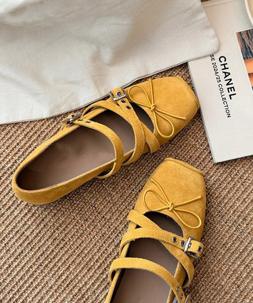 Suede Strap Splicing Cross Comfy Bow Red Casual Shoes Heel Wedge FashionChic