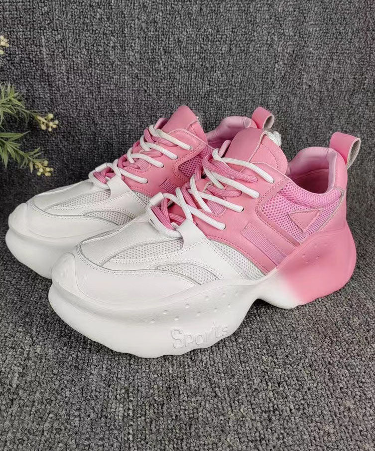 Casual Comfy Gradient Pink Breathable Mesh Platform Sport Shoes DD1005 Shoe-PDX240605