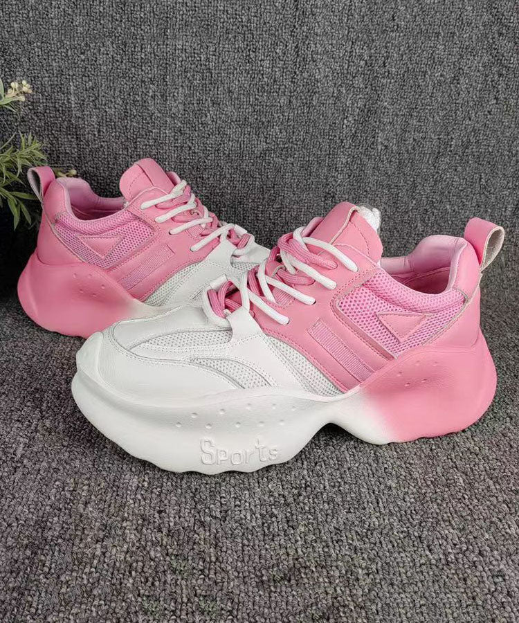 Casual Comfy Gradient Pink Breathable Mesh Platform Sport Shoes DD1005 Shoe-PDX240605