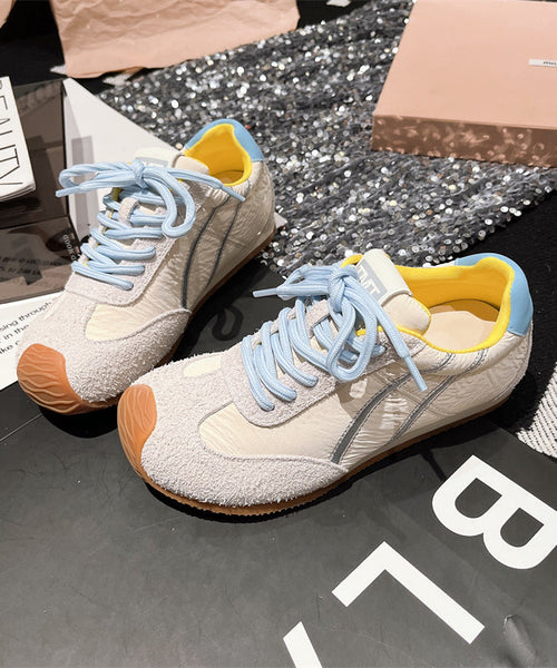 Casual Comfy Lace Up Splicing Sport Shoes For Women Blue Suede YC016 ABC
