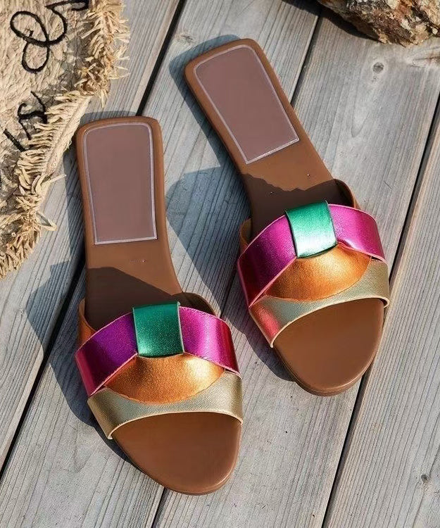 Toe Multicolor Casual Peep Comfy Slippers Beach FashionChic