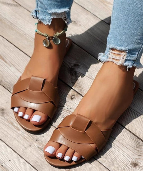 Toe Multicolor Casual Peep Comfy Slippers Beach FashionChic