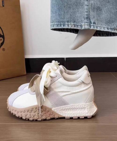 Casual Up Comfy Platform Shoes Navy Splicing Lace FashionChic