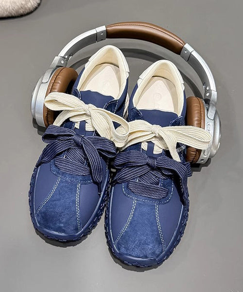 Casual Up Comfy Platform Shoes Navy Splicing Lace FashionChic