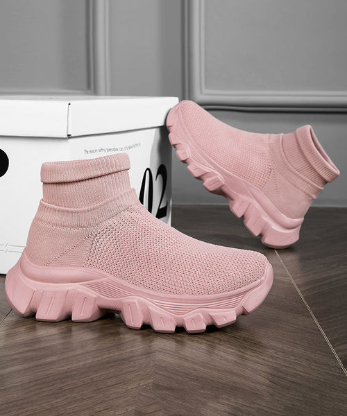 Casual Comfy Splicing Ankle Sport Shoes Purple Knit Fabric JJ008 Shoe-PDX240609