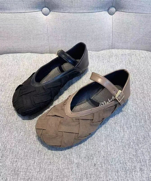 Casual Cotton Fabric Black Penny Loafers Buckle Strap AP1042 shoe-PDX240905