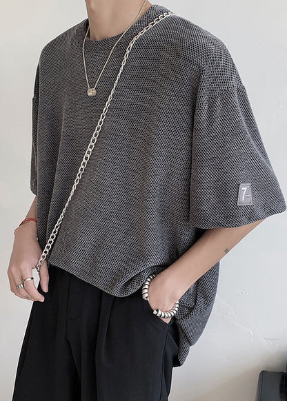 Dark Side Grey Mens T Casual Cotton Oversized Open Graphic Shirts FashionChic