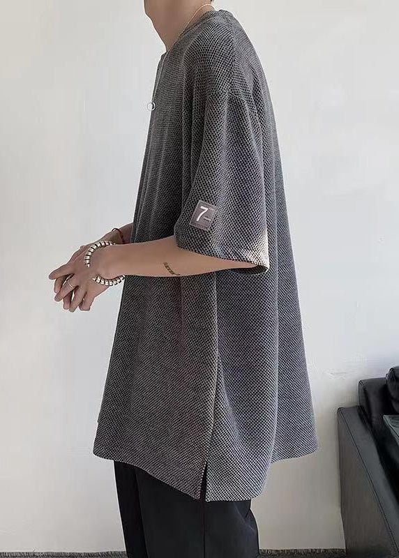 Dark Side Grey Mens T Casual Cotton Oversized Open Graphic Shirts FashionChic
