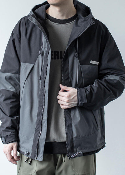 Cotton Khaki Casual Patchwork Hooded Coat Dark Pockets Spring Men FashionChic