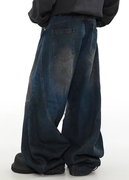 Casual Denim Blue Pockets Patchwork Mens Pants Summer SA026 Men-casual-MENP240726