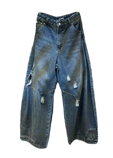 Casual Denim Blue Pockets Patchwork Mens Pants Summer SA026 Men-casual-MENP240726