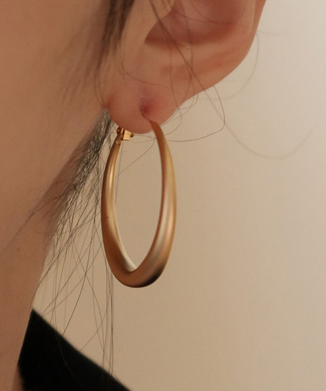 Casual Gold Copper Overgild Round Hoop Earrings AB1077 Genistyle Shop