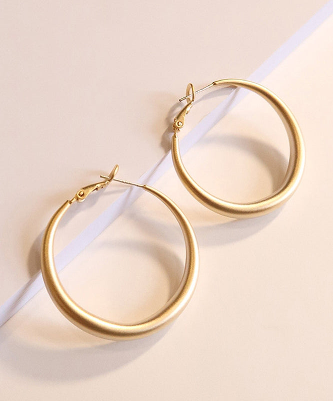 Casual Gold Copper Overgild Round Hoop Earrings AB1077 Genistyle Shop