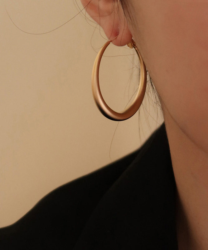 Casual Gold Copper Overgild Round Hoop Earrings AB1077 Genistyle Shop