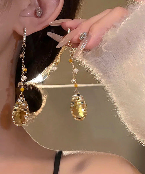 Water Zircon Casual Overgild Tassel Gold Pearl Crystal Copper FashionChic