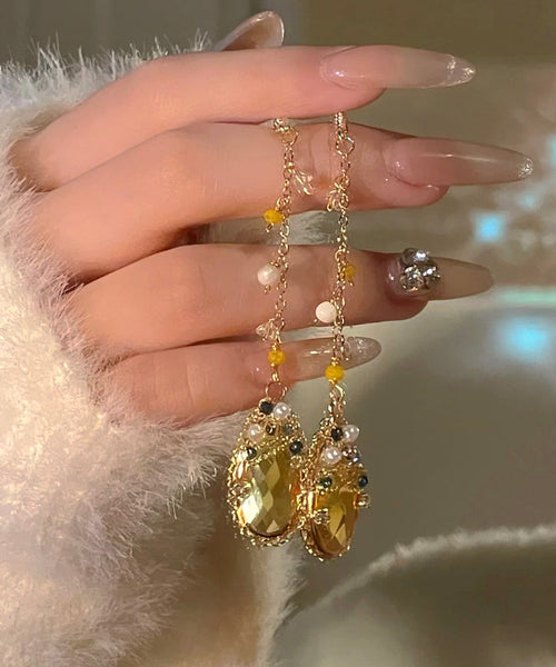 Water Zircon Casual Overgild Tassel Gold Pearl Crystal Copper FashionChic