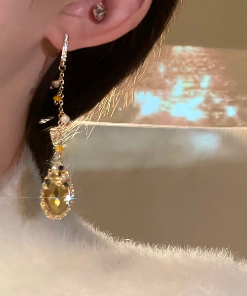 Water Zircon Casual Overgild Tassel Gold Pearl Crystal Copper FashionChic
