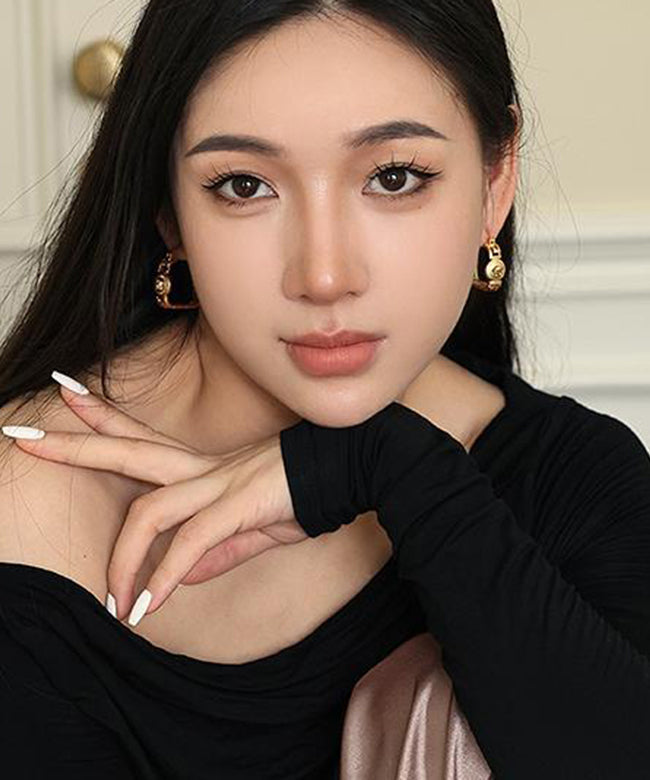 Casual Gold Metal Relief Portrait Hollow Out Hoop Earrings QZ008 JEW-EAR241023