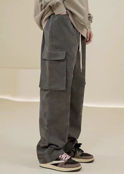 Casual Camouflage Pants Embroideried Green Pockets Mens Cotton FashionChic