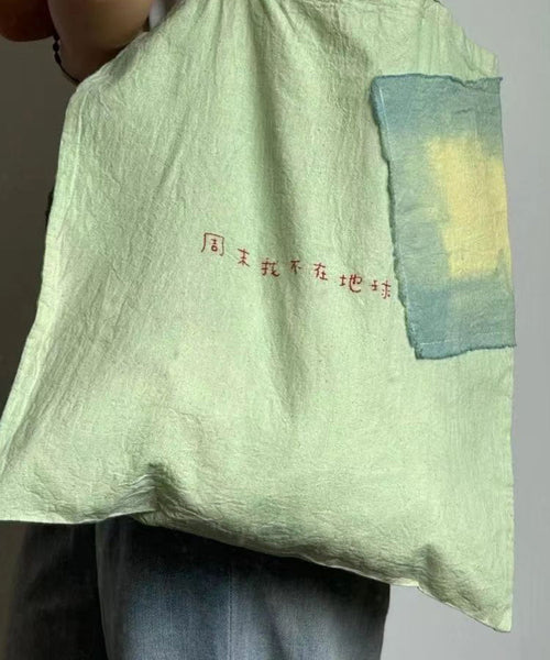 Casual Green Embroideried Canvas Satchel Handbag WI034 Bag-BGS241105