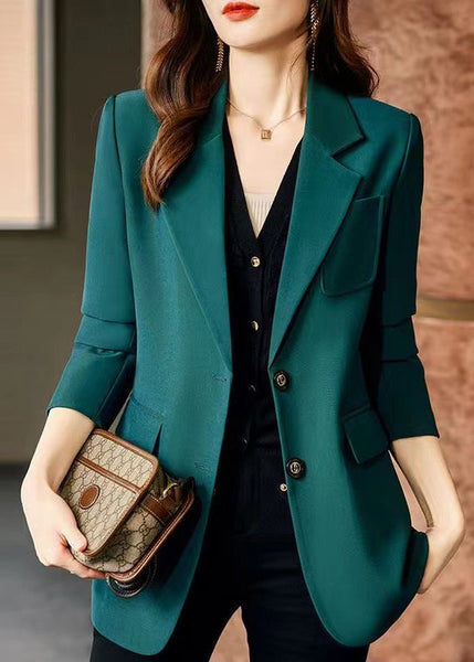 Casual Green Peter Pan Collar Patchwork Cotton Coats Spring YJ024 ABC