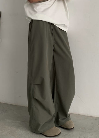 Pockets Pants Cotton Men Casual Green Drawstring Summer FashionChic