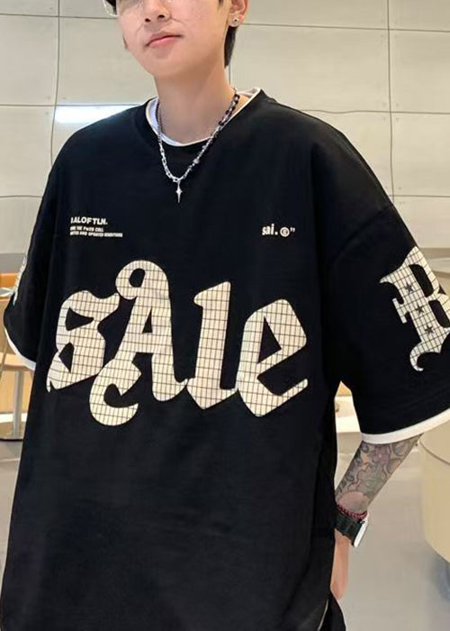 Casual Summer Print Pieces Green Two False Mens Shirt Cotton T FashionChic