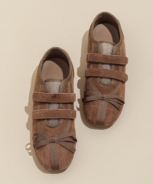 Women Buckle Splicing Casual For Flat Suede Green Strap Shoes FashionChic