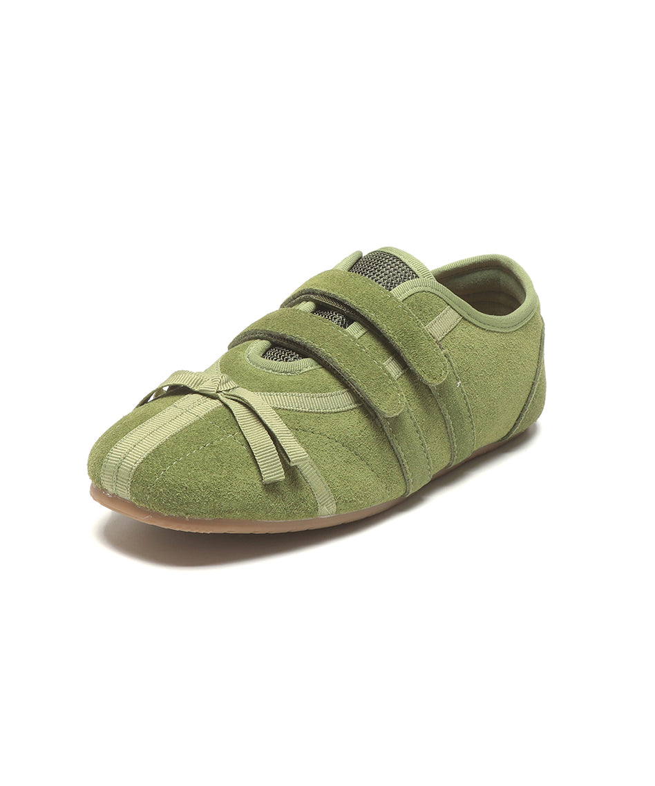 Women Buckle Splicing Casual For Flat Suede Green Strap Shoes FashionChic