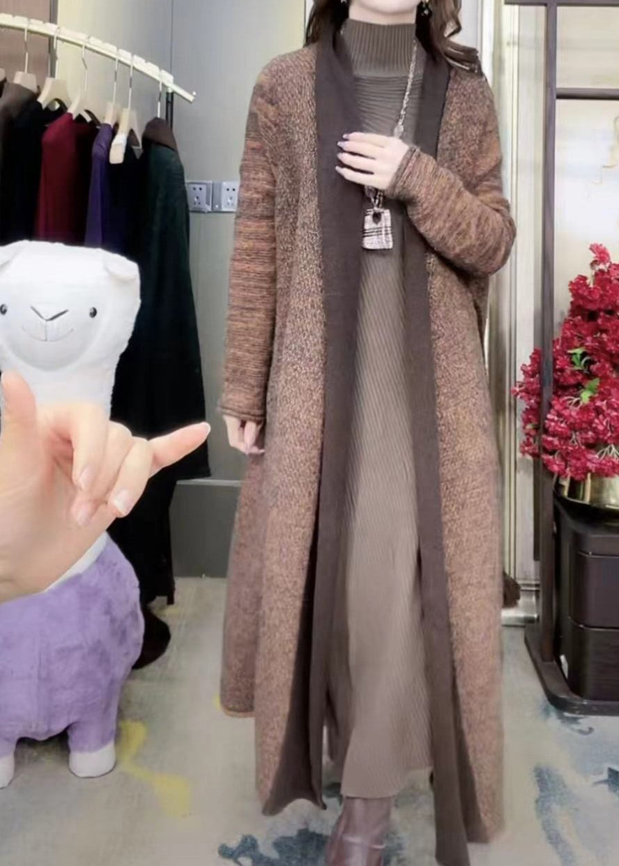 Casual Green V Neck Cozy Warm Cotton Knit Long Cardigans Winter RF031 ABC