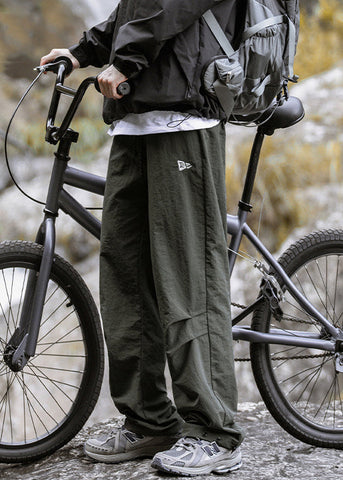 Wrinkled Pants Summer Casual Mens Pockets Cotton Green FashionChic