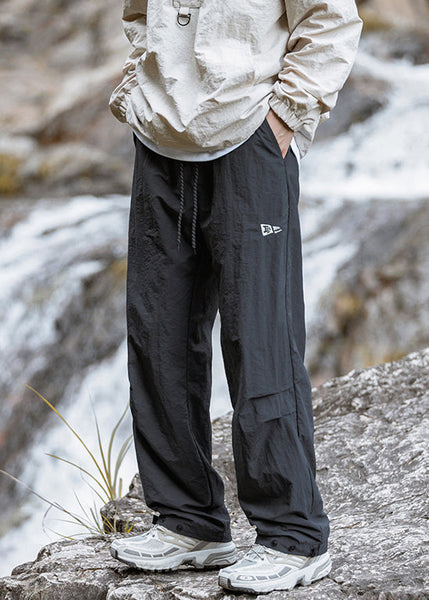 Wrinkled Pants Summer Casual Mens Pockets Cotton Green FashionChic