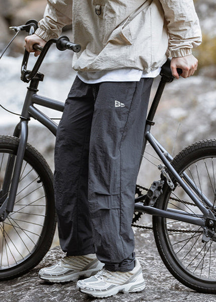 Wrinkled Pants Summer Casual Mens Pockets Cotton Green FashionChic