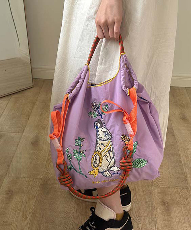 Casual Grey Embroidery Large Capacity Shopping Bag SX1003 Ada Fashion