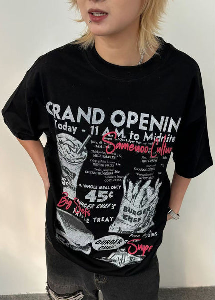 Casual Grey Print Original Design Cotton Men T Shirt Summer YL011 ABC