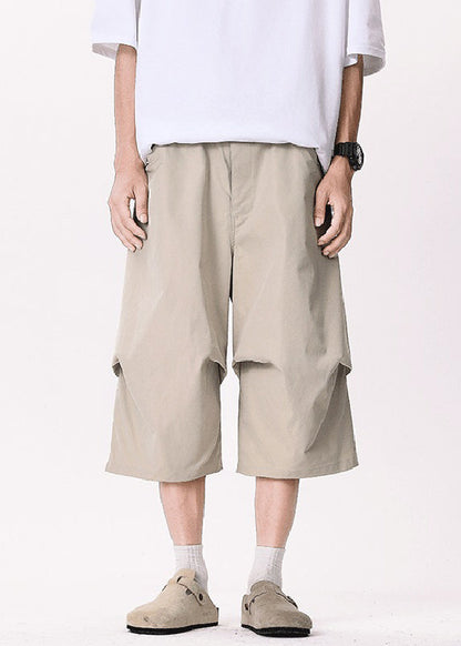 Casual Khaki Asymmetrical Pockets Patchwork High Waist Men Pants YT005 Men-Silk-MENCP240721