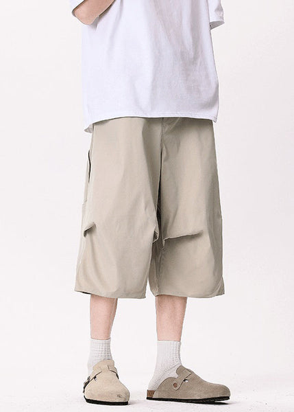 Casual Khaki Asymmetrical Pockets Patchwork High Waist Men Pants YT005 Men-Silk-MENCP240721