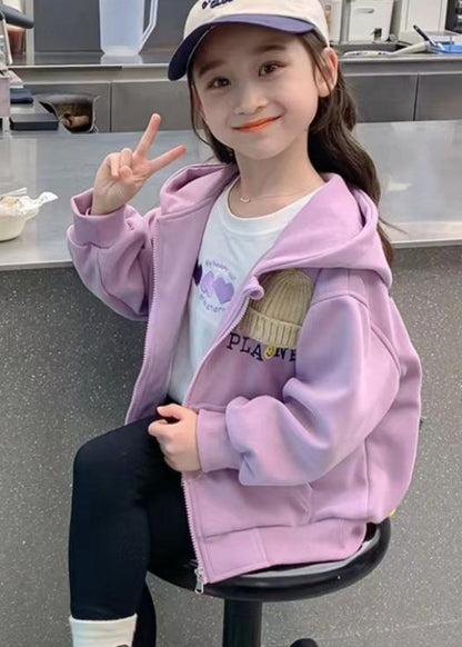 Casual Khaki Graphic Zippered Kids Hoodies Outwear Fall QV049 MM-RCTZCGTS241026