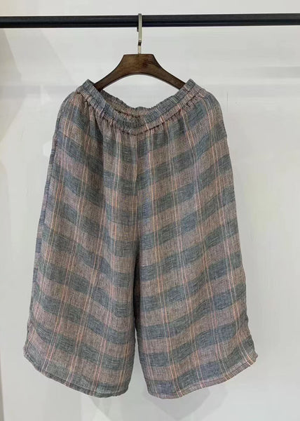 Pants Linen Khaki Harem Plaid Casual Oversized Summer FashionChic