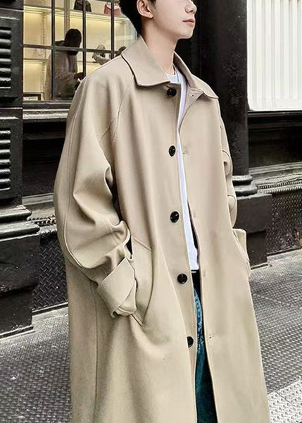 Casual Khaki Peter Pan Collar Button Cotton Men Trench Spring YQ014 ABC