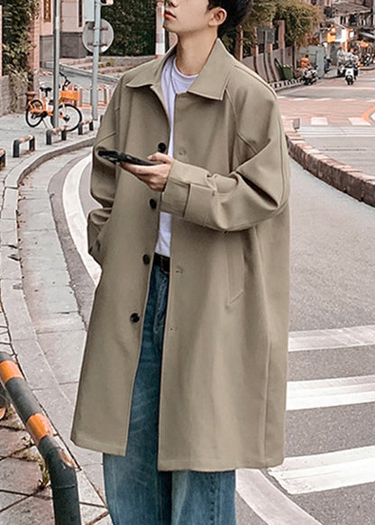 Casual Khaki Peter Pan Collar Button Cotton Men Trench Spring YQ014 ABC