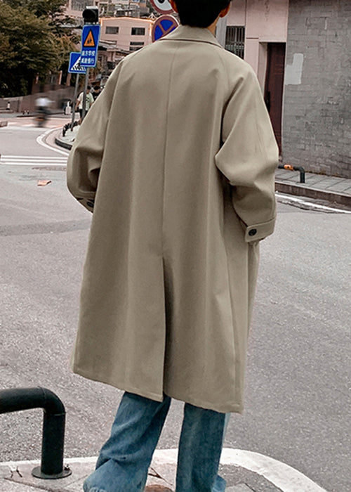 Casual Khaki Peter Pan Collar Button Cotton Men Trench Spring YQ014 ABC